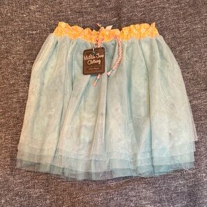 Matilda Jane Aqua Tulle Skirt with Yellow Floral Waistband